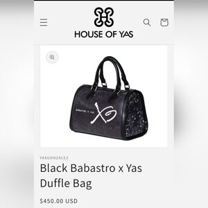 Yas Gonzalez Black Babastro x Yas Duffle Bag NEW